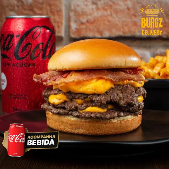 2 Combos Burgz Crispy Bacon + Coca-Cola + Fritas